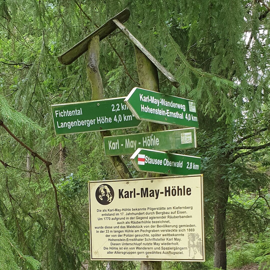 Wegweiser Karl-May-Wanderweg